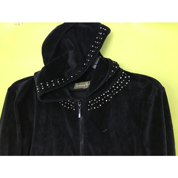 Gramercy Girls Stud Neck Hoodie Velvet Jacket L - Picture 4 of 6